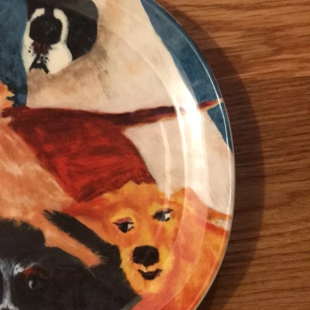 NWT Anthropologie Carole Atkins Furry Friends Platter